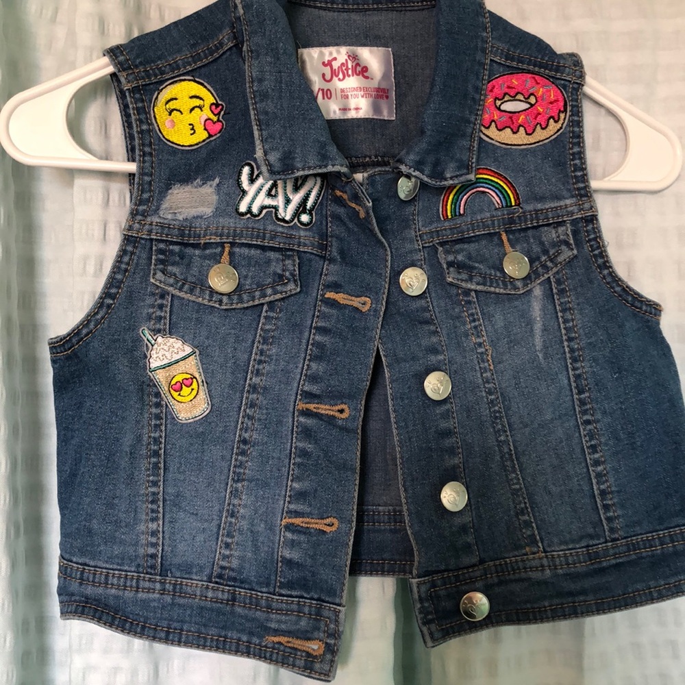 Justice Girls jean vest
